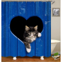 Amazon hot selling high-end 3D EVA shower curtain novel cat eye pattern curtain Shower curtain/