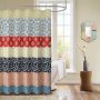 Polyester Waterproof Waffle Shower Curtain, Bathroom Printed Shower Curtain With Tassel$