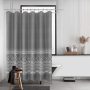 Polyester Waterproof Waffle Shower Curtain, Bathroom Printed Shower Curtain With Tassel$