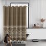 Polyester Waterproof Waffle Shower Curtain, Bathroom Printed Shower Curtain With Tassel$