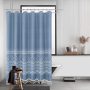 Polyester Waterproof Waffle Shower Curtain, Bathroom Printed Shower Curtain With Tassel$