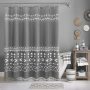 Polyester Waterproof Waffle Shower Curtain, Bathroom Printed Shower Curtain With Tassel$