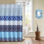 Polyester Waterproof Waffle Shower Curtain, Bathroom Printed Shower Curtain With Tassel$