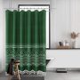 Polyester Waterproof Waffle Shower Curtain, Bathroom Printed Shower Curtain With Tassel$