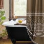 Polyester Waterproof Waffle Shower Curtain, Bathroom Printed Shower Curtain With Tassel$