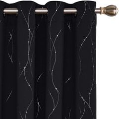 Decor Solid Color Ready Made Grommet Black Curtains for Kitchen Bedroom,Topfinel Velvet Short Curtains for Living Room */