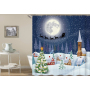 Drop Shipping Snowing Winter Christmas Holiday Waterproof Shower Curtain Bathroom Curtain/