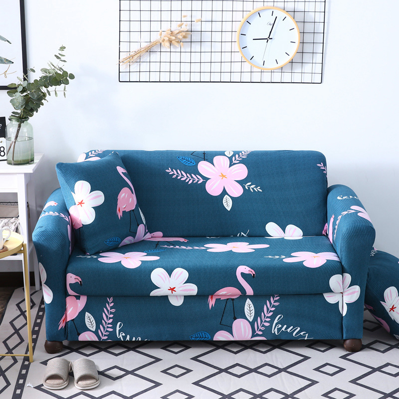 Wholesale Easy-Going Plant Pattern Polyester Living Room Non-Slip Sofa Cover, Whole Piece Fabric Furniture Protector Sofa Cover/