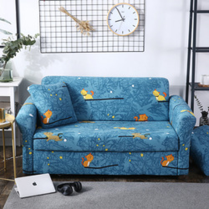 Wholesale Easy-Going Plant Pattern Polyester Living Room Non-Slip Sofa Cover, Whole Piece Fabric Furniture Protector Sofa Cover/