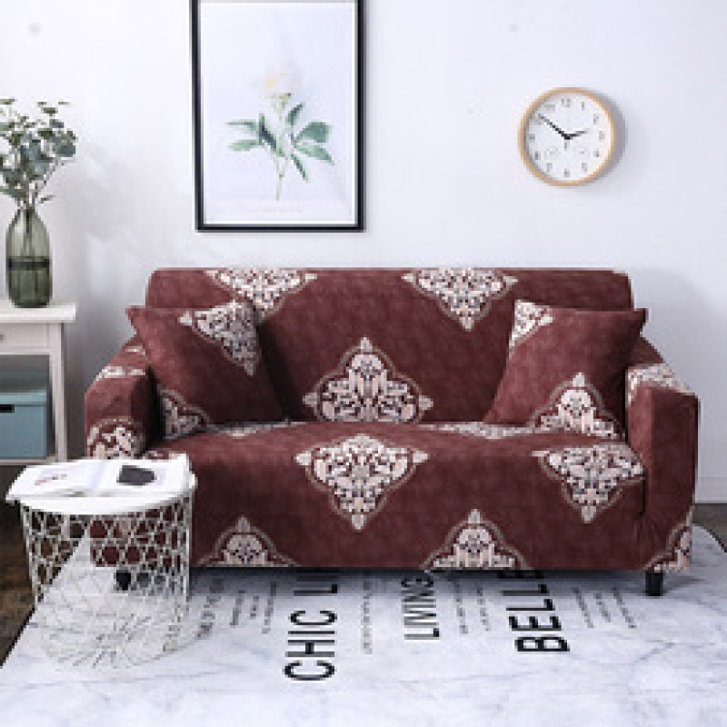 Wholesale Easy-Going Plant Pattern Polyester Living Room Non-Slip Sofa Cover, Whole Piece Fabric Furniture Protector Sofa Cover/