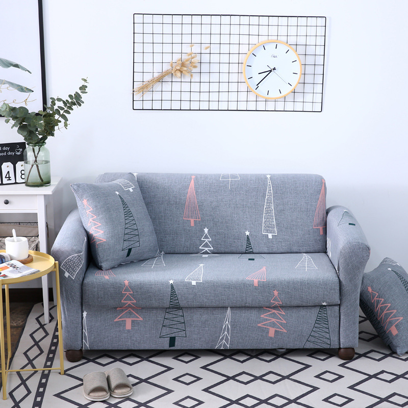 Wholesale Easy-Going Plant Pattern Polyester Living Room Non-Slip Sofa Cover, Whole Piece Fabric Furniture Protector Sofa Cover/