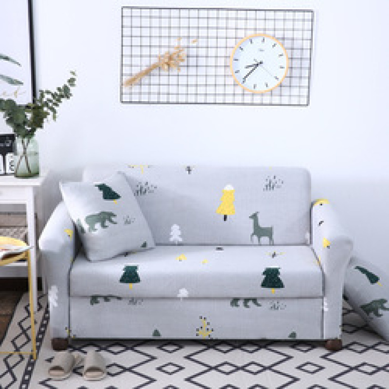 Wholesale Easy-Going Plant Pattern Polyester Living Room Non-Slip Sofa Cover, Whole Piece Fabric Furniture Protector Sofa Cover/