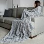 Faux Fur Shaggy Throw Blanket Soft Plush Cozy Blankets Gray Black For Office Couch Sofa