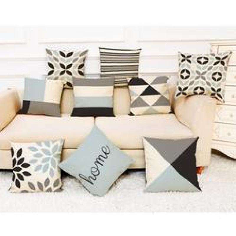 Modern Geometric Home Cotton And Linen Cushion Cover, Car Cushion Cover /