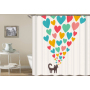 Drop Shipping Abstract Modern Floating Pink Floral Gray Shower Curtain, Watercolor Plant Flower Shower Curtain Art Printed#