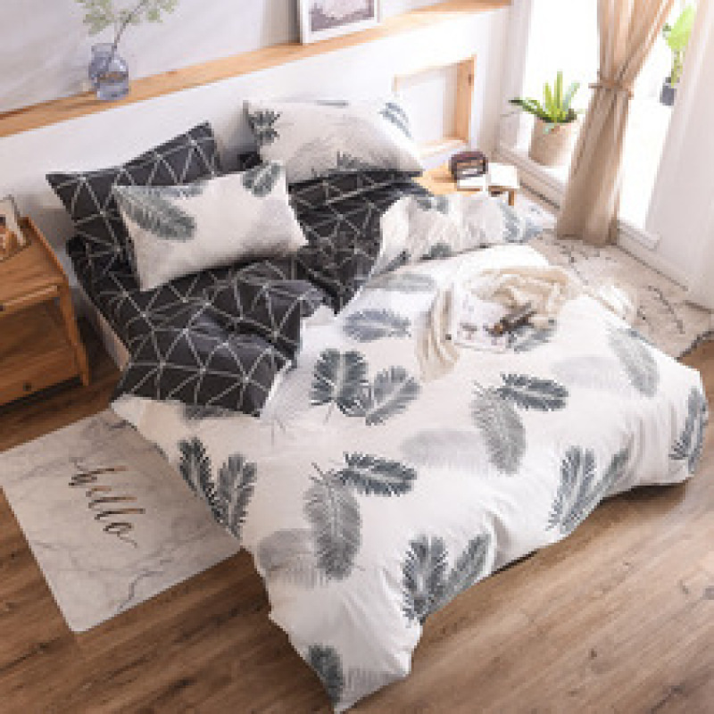 Spelt Fruit Flannel Four-Piece Cotton, Cute Bed Four-Piece Crystal Flannel Sheet /