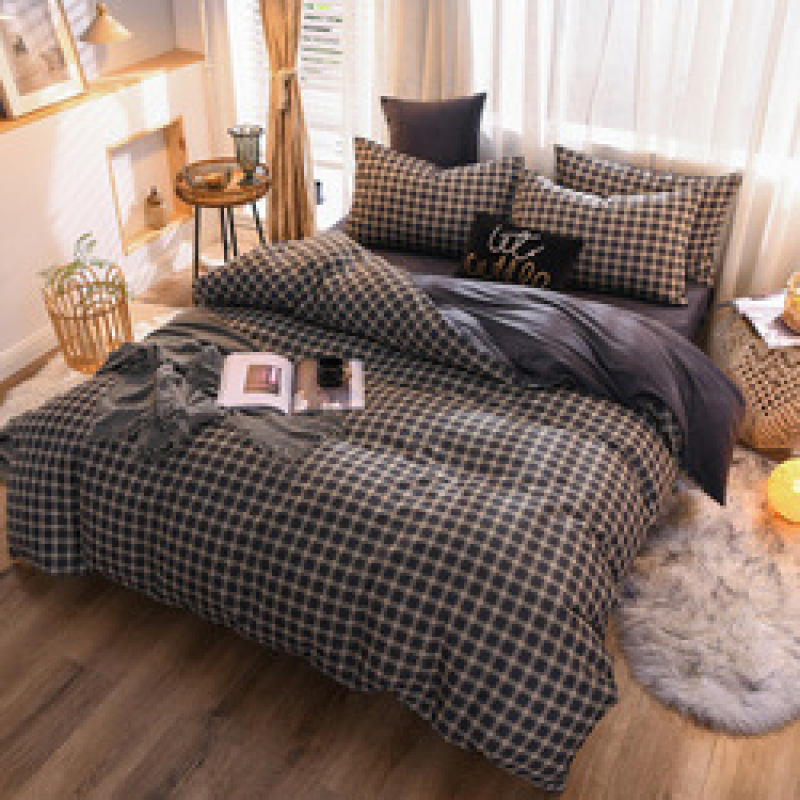 Spelt Fruit Flannel Four-Piece Cotton, Cute Bed Four-Piece Crystal Flannel Sheet /