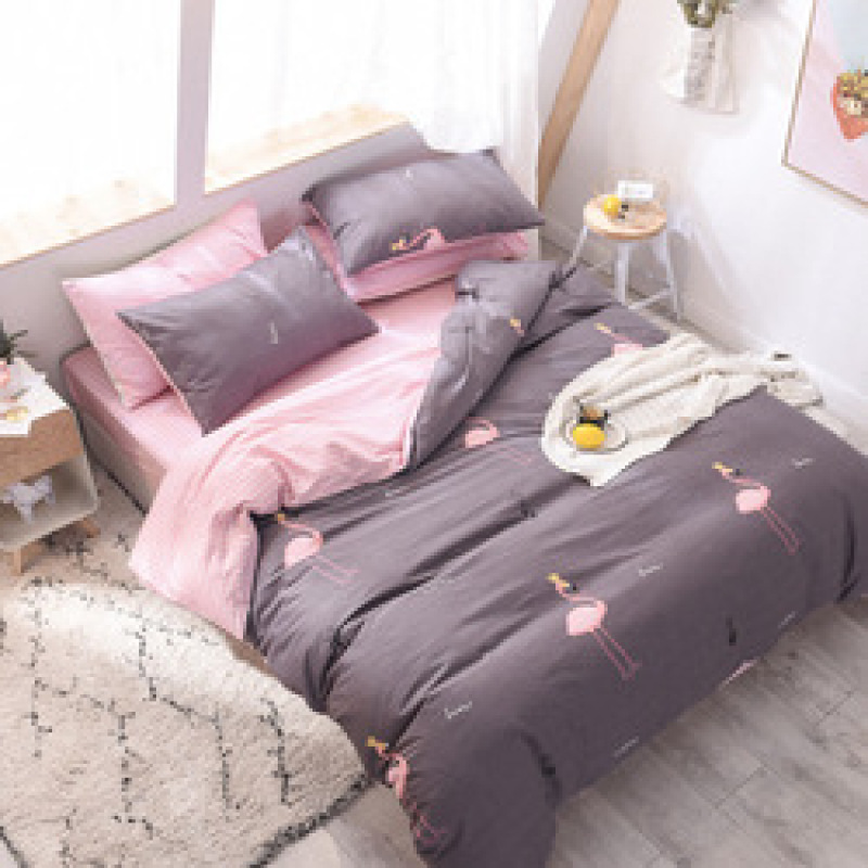 Spelt Fruit Flannel Four-Piece Cotton, Cute Bed Four-Piece Crystal Flannel Sheet /