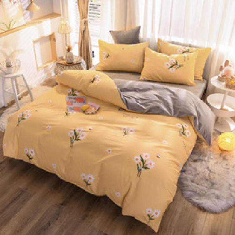 Spelt Fruit Flannel Four-Piece Cotton, Cute Bed Four-Piece Crystal Flannel Sheet /