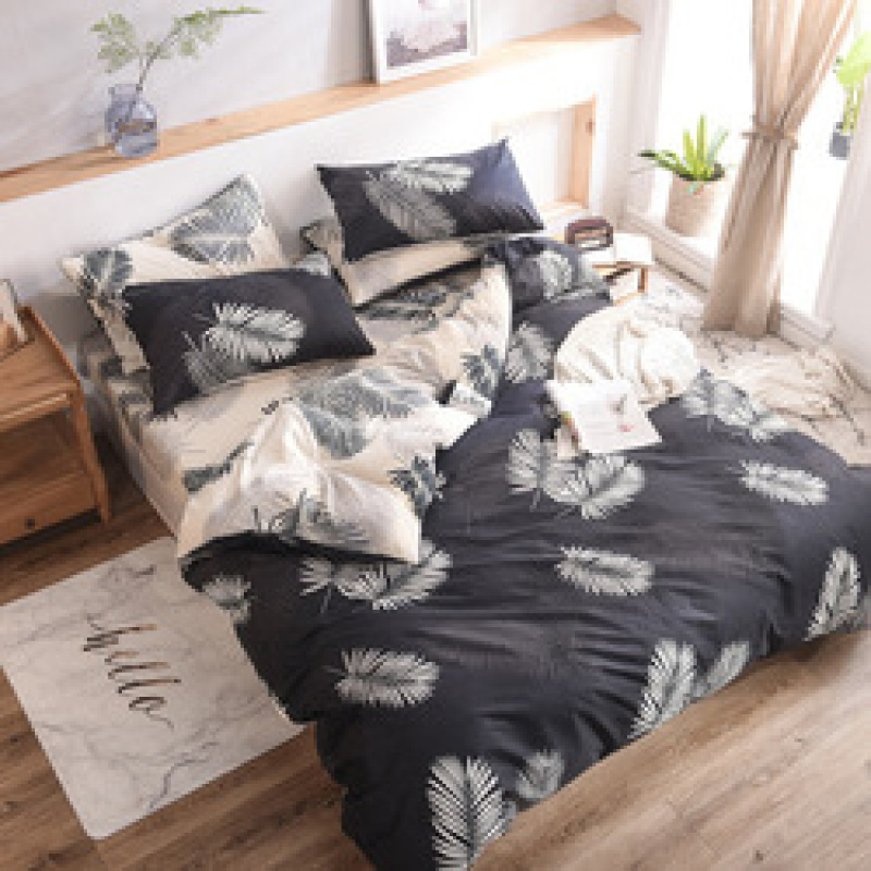 Spelt Fruit Flannel Four-Piece Cotton, Cute Bed Four-Piece Crystal Flannel Sheet /