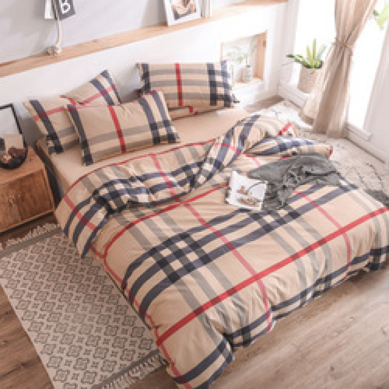 Spelt Fruit Flannel Four-Piece Cotton, Cute Bed Four-Piece Crystal Flannel Sheet /