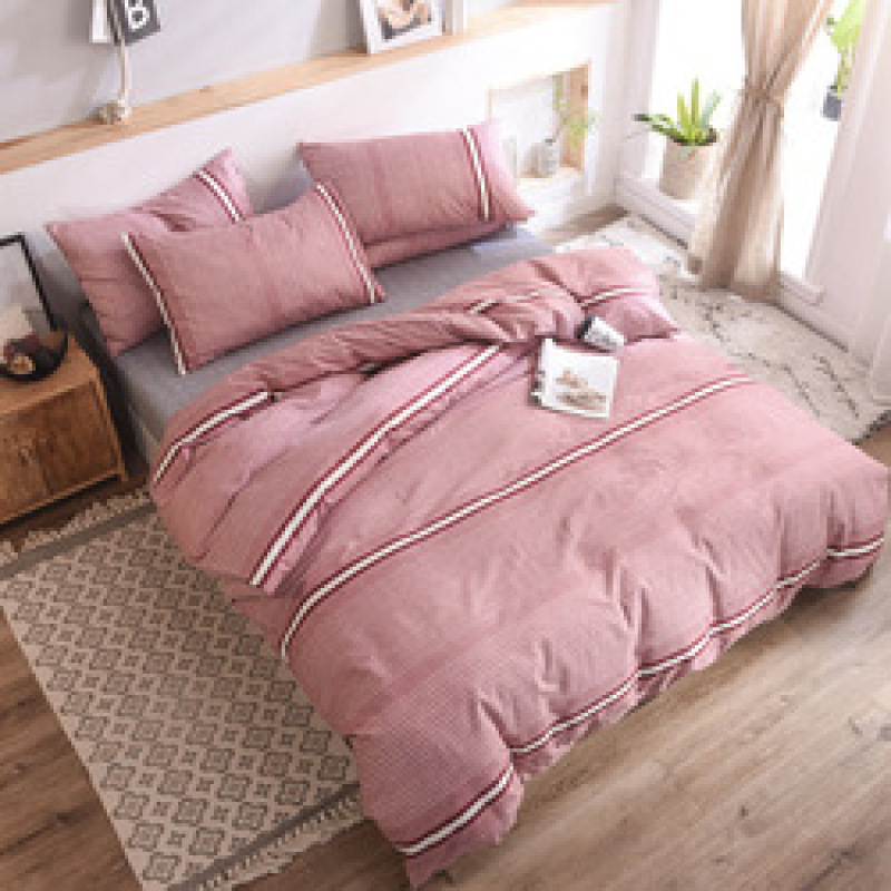 Spelt Fruit Flannel Four-Piece Cotton, Cute Bed Four-Piece Crystal Flannel Sheet /