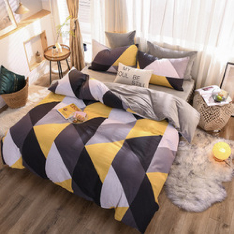 Spelt Fruit Flannel Four-Piece Cotton, Cute Bed Four-Piece Crystal Flannel Sheet /
