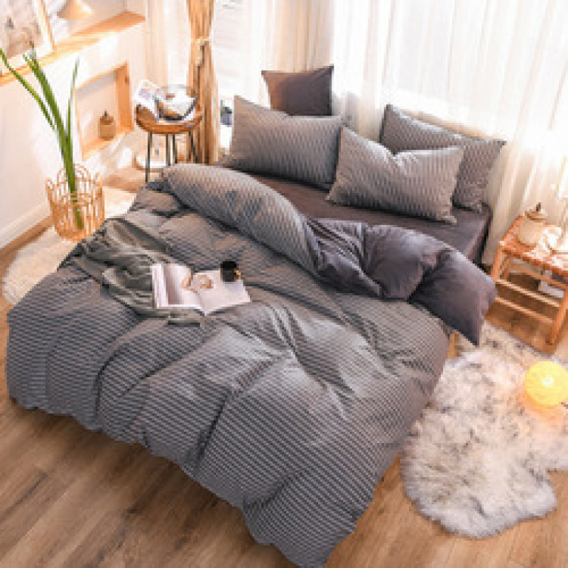 Spelt Fruit Flannel Four-Piece Cotton, Cute Bed Four-Piece Crystal Flannel Sheet /