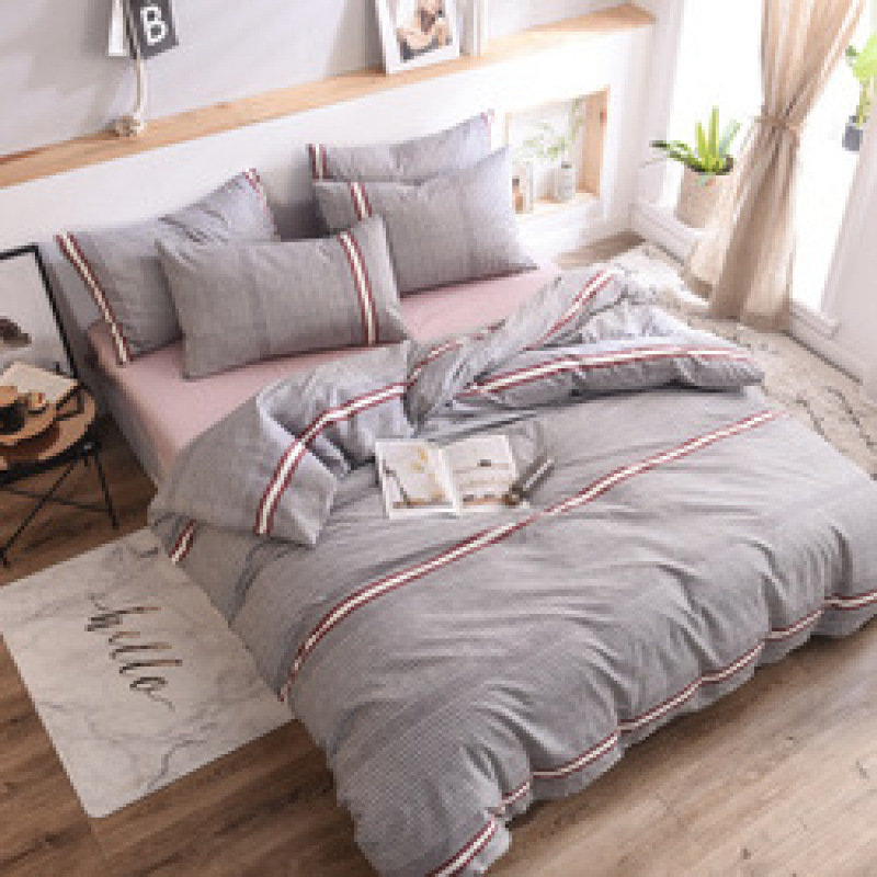 Spelt Fruit Flannel Four-Piece Cotton, Cute Bed Four-Piece Crystal Flannel Sheet /