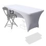 Spandex Fitted Stretch Table Cover for 4ft 5ft 6ft 8ft Folding Table Rectangular Cocktail Tablecloth Perfect for Wedding Banquet