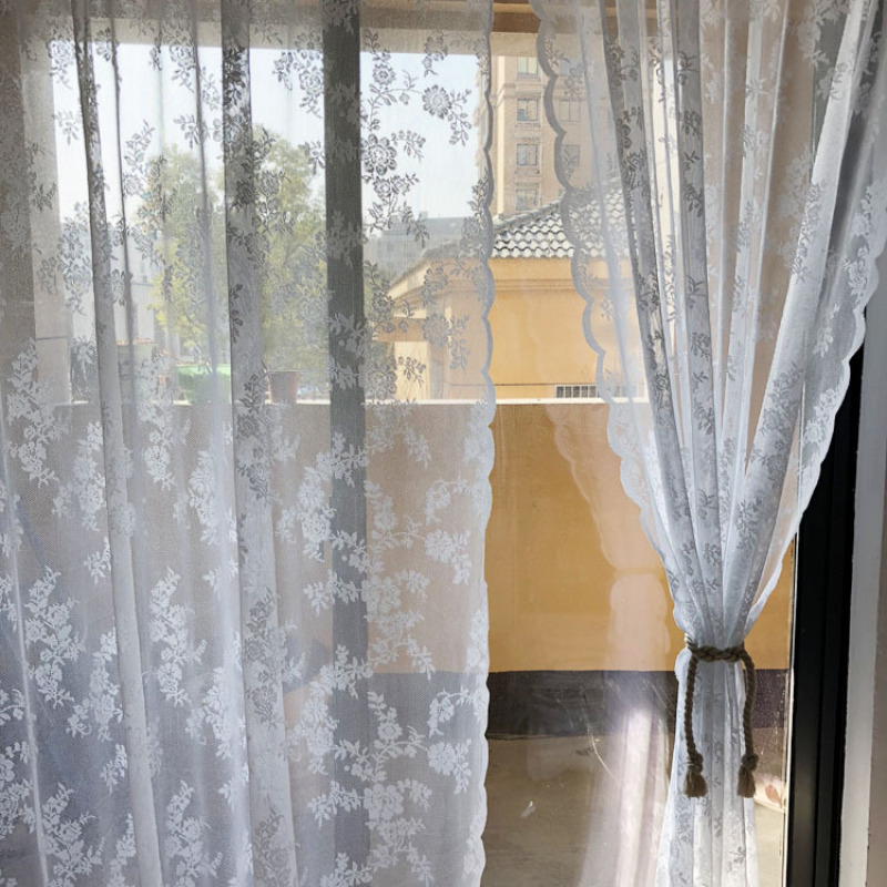 Best Selling Products White Lace , Luxury  Hotel Room Sheer Curtain>