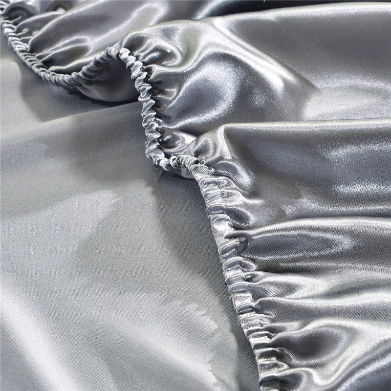 Cheap fitted sheet Full Size Silk Satine Dark Blue 100% Cotton Bedding Set Home Textile Bedding Mattress Cover