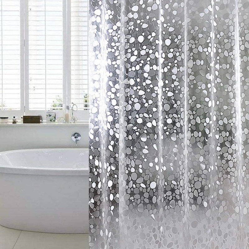 Waterproof, transparent, 3D shower curtain for bathroom, home decoration, bathroom accessories/