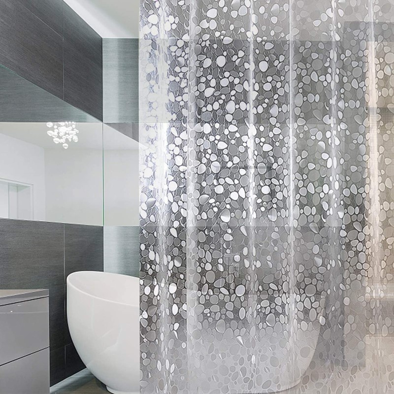 Waterproof, transparent, 3D shower curtain for bathroom, home decoration, bathroom accessories/