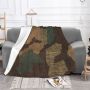 German Camouflage Blanket Flannel Summer Texture Lightweight Thin Throw Blankets for Sofa Office Plush Thin Quilt/