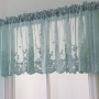 Coffee Kitchen Curtain, Fresh Blue Lace Short Kitchen Curtain /