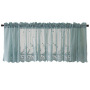 Coffee Kitchen Curtain, Fresh Blue Lace Short Kitchen Curtain /