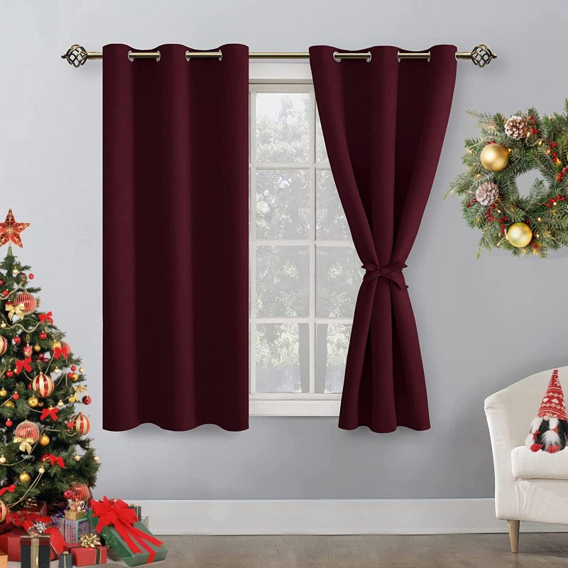 Custom drapes blackout curtains dark red curtin fabric curtain blackout curtain free shipping live room
