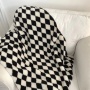 Black and white plaid contrast color plush blanket simple fashion, nap blanket warm autumn and winter /