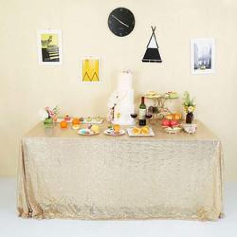 Party Sequin 60x120 Glitter Rectangular Table Cloth for Wedding Decoration Party Banquet Home Decor Custom Multiple Sizes