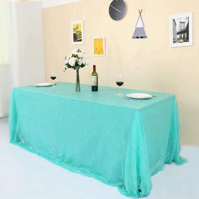 Party Sequin 60x120 Glitter Rectangular Table Cloth for Wedding Decoration Party Banquet Home Decor Custom Multiple Sizes