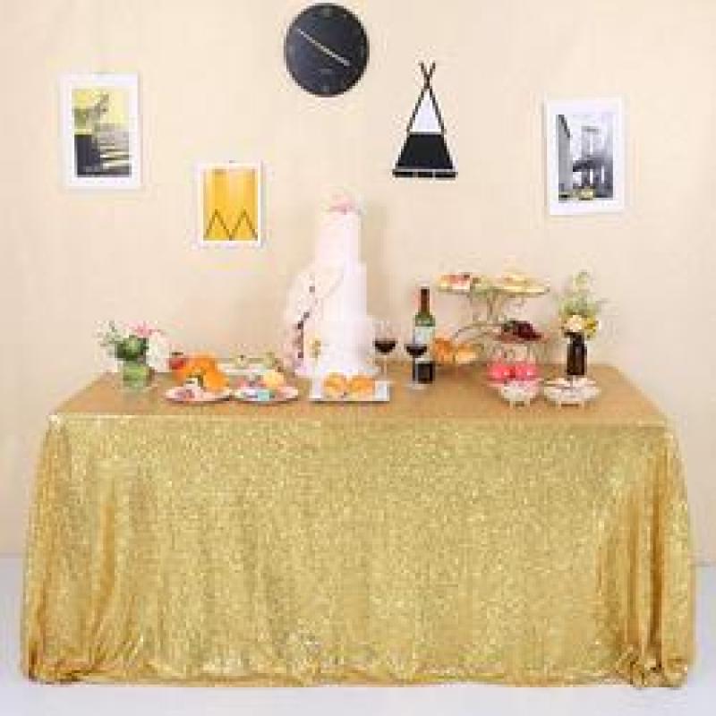 Party Sequin 60x120 Glitter Rectangular Table Cloth for Wedding Decoration Party Banquet Home Decor Custom Multiple Sizes