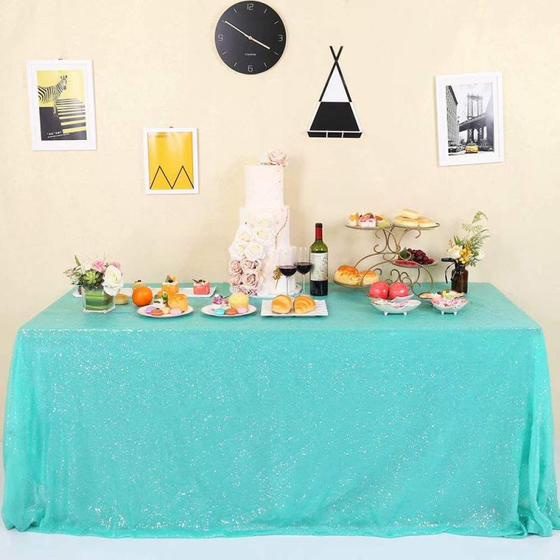 Party Sequin 60x120 Glitter Rectangular Table Cloth for Wedding Decoration Party Banquet Home Decor Custom Multiple Sizes
