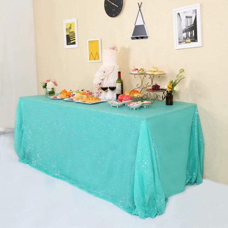 Party Sequin 60x120 Glitter Rectangular Table Cloth for Wedding Decoration Party Banquet Home Decor Custom Multiple Sizes