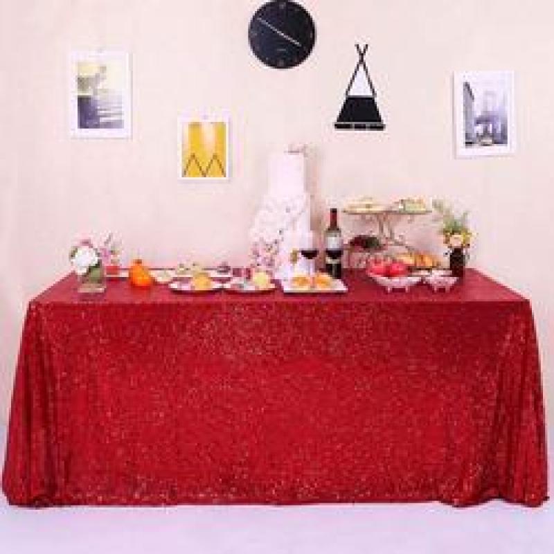 Party Sequin 60x120 Glitter Rectangular Table Cloth for Wedding Decoration Party Banquet Home Decor Custom Multiple Sizes