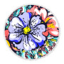 Custom Microfiber Beach Towel, Round Flower Print Quick Dry Beach Towel with Tassel #