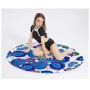 Custom Microfiber Beach Towel, Round Flower Print Quick Dry Beach Towel with Tassel #