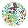 Custom Microfiber Beach Towel, Round Flower Print Quick Dry Beach Towel with Tassel #