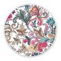 Custom Microfiber Beach Towel, Round Flower Print Quick Dry Beach Towel with Tassel #