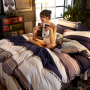 4 Pcs 100% Organic Cotton Bedding Sets, Stock Print Bedroom Set Bedding/